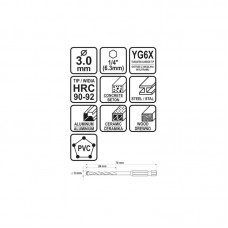 21680 STHOR Burghiu universal de 3 mm cu prindere ..
